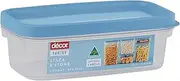 Decor Pantry Stack & Store Oblong Airtight Food Storage Container With Easy Peelable Lid Stackable Pantry Storage Containers & Food Storage Labels - Clear/Blue - 550ml