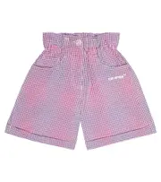 [Off-White Kids] Off-White Kids Cotton seersucker paperbag shorts Y 8 multicoloured