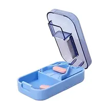 Pill Splitter with Centering Device, Dose Tablet Cutter Pill Splitter with Dispenser, Accurate Medicine Crusher Safety Guard Cut Tool for Tiny Medication