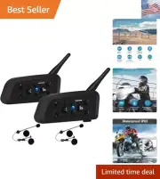 Vnetphone V6 Bluetooth Motorcycle Helmet Intercom Headset 1200M 850mAh Waterp...