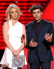 Actress January Jones actor Zac Efron present onstage at the 2010 - Old Photo 2