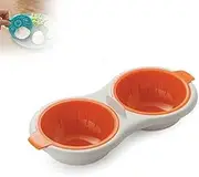Portable Egg Cooker For Microwave, Poached Egg Maker Microwave, Double Draining Eggs Boiler Microwaveable, Quick Easy Poached Eggs, Reusable Steamer Kitchen Gadget For Cooking Breakfast (Orange)