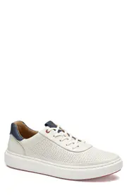 Johnston & Murphy Anders Perforated Sneaker in White Full Grain at Nordstrom, Size 12