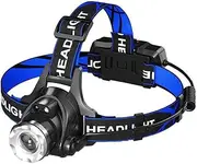Disenkelubo - ST6 Lightweight Rechargeable Headlamp, IPX4 Zoomable Waterproof Headlight with 4 Modes and Adjustable Headband Perfect for Camping, Hiking, Outdoors, Hunting, Running