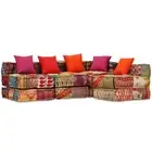 Modular Pouffe Convertible Sofa Patchwork Design Chaise Lounge Pouf vidaXL