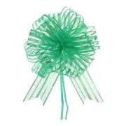 5pcs 6" Big Gift Wrapping Bows Organza Pull Bow Ribbon Chiffon Yarn Dark Green