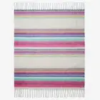 Free People Skye Stripe Fringe Throw Blanket, Cozy Rainbow Accent Blanket, OS