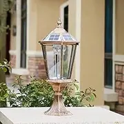 Outdoor lamp LED Solar Street Light Garden Villa Garden Column Lamps Antirust Aluminum Pillar Lantern Traditional Victoria Outdoor Safety Lighting Wat