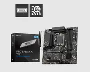 MSI PRO B760M A WIFI ATX Motherboard, 4x DDR5~256GB, 2x HDMI, 2x PCI-E x 16, 2x M.2, 4x SATA, 6x USB 2.0 1 USBx C PRO B760M A WIFI