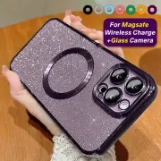 Bling Glitter MagSafe Magnetic Plating Case For iPhone 16 15 Pro Max 14 13 12 11