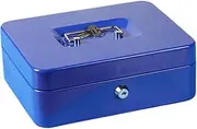 Money Box | Sturdy Money Box with Secure Lock | Metal Locking Secure Portable Saving Organizer for Document Register Valuables Business Storage Passport Home Security