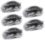 5Pcs Microphone Cover Plush Mic Protector Clip Windscreen for Lapel and Headset Reduces Wind Noise Elegant and Convenient Microphone Sleeve for Recording and Streaming