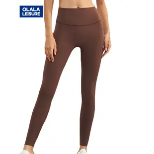 OLALA 無尺碼緊身褲裸感瑜伽褲春夏新款戶外跑步運動健身褲女