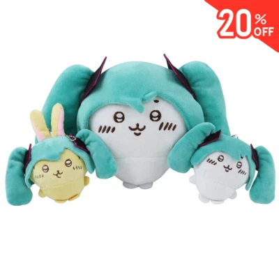 Chiikawa Fit Hatsune Miku Fufu Kawai Plush Doll Toy Self-deprecating Cute Bear