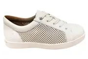 Homyped Womens Lotti Lace White Leather Wide Fit Casual Shoes