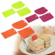 Plastic Dough Fondant Scraper Cake Decorating Plain Smooth Jagged Clear bowls X3