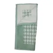 Chaps Houndstooth Cotton Hand Towel 16" x 30" Sage/White -NWT
