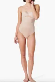 NEW! SPANX Thinstincts 2.0 High Waist Shaping Thong (Size S) Beige