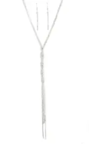 Paparazzi - Impressively Icy Necklace & Earrings Set