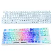 White HighTransparency Keycaps OEM Height Transparent Ice Crystal Full Set Mechanical Keyboard 61 Key 87 Key 98 Key 104 Key