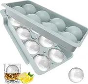 WOTOW Large Round Ice Cube Mold with Lid, 2.5 Inch Plastic Ice Ball Maker, Reusable Big Sphere Ice Mold, Easy Release Ice Cube Tray for Whiskey Cocktails Bourbon Drinks