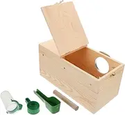 HANABASS 1 Set Wooden Bird Nesting Box for Parakeets and Conures Natural Wood Breeding Cage House with Perch Safe Secure Environment for Bird Breeding and Raising Young
