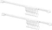 LABRIMP Space Saving Wall Mounted Hook Rack Sliding Kitchen Storage Effortless Adhesive Installation for Utensils Cookware and More Versatile Organization for Home