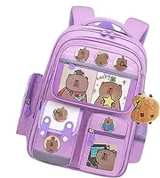 [Generic] Capybara Bag | Adorable Cartoon Backpack,Large Capacity Backpack, School Supplies Waterproof Bag for Books Stationery