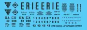 HO Scale - Erie Railroad Covered Hopper 40ft Airslide Decals