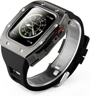 BKUANE New Case for Apple Watch Strap Stainless Steel Protective Cover for Iwatch Series 6 5 SE Band 44mm Modification Kit Accessories