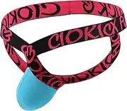 [BENFLK] Men's Sexy Backless Jockstrap Thong Underwear Capsule Underwear for Gay Crotch G-String Thong with Pouch, Blue (sea Blue), X-Large