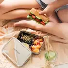 Evergreen Lock-A-Box Rectangle Lunchbox Storage Container Stainless Steel