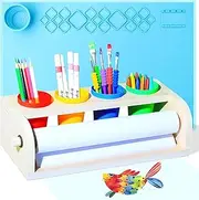 Tabletop Paper Roll Dispenser, Kids Art Easel, Easel for Kids, Desktop Easel, Kids Paper Roll Kids Paint Brush, Kids Art Table Kis Paper Roll Kids Art Paper Roll Premium Set (Blue)