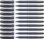 Schneider One Business Rollerball Pen, 0.6 mm Ultra-Smooth Tip, Blue Barrel, Black Ink, Box of 10 Pens (183001)