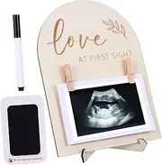 SWOOMEY Infant Photo Frame Wooden Baby Keepsake Frame Sonogram Photo Album Nursery Decor Easy to Clean Wall or Shelf Mount