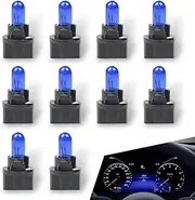JawGrew T5 Dash Instrument Cluster Bulb, 12V 1.2W High Brightness Air Conditioner Indicator Light Reading Lights, Plug and Play Quartz Glass Halogen Instrument Light, Universal for Most Cars (Blue)