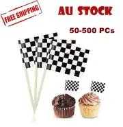 Black & White Checkered Flag Toothpick Tooth Picks Racing Car Cupcake COCKTAIL