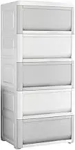 Large Capacity Plastic Storage Cabinet for Kids' Room 6 Layers Grey White Storage Bins and Drawers Perfect for Bedroom and Living Room