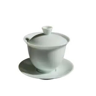 景德鎮玉泥白瓷蓋碗手工陶瓷茶杯泡茶三才碗敬茶碗 玉瓷功夫茶碗