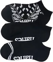 [Hanes] HBSCB402 Children's Socks, 3-Pair Set, Graphic Logo Print, Sneaker-In Socks, 3 Pairs, Black, Black, 19.0-24.0 cm
