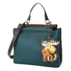 NEW Chala Satchel Crossbody Tote Turquoise Blue Pleather MOOSE Coin Purse gift