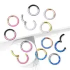1pc 316L Surgical Steel Opal Front Edge Hinged Segment Ring Septum Clicker