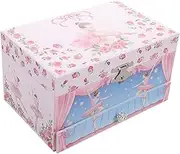 DONFAMDS Elegant Ballerina Musical Jewelry Box for Hand Crank Music Box with Rotating Dancer for Jewelry Storage and Decorative Use Enchanting Melodies