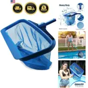 Pool Skimmer Net Leaf Rake Cleaning Tool Mesh Catcher Heavy Duty Blue