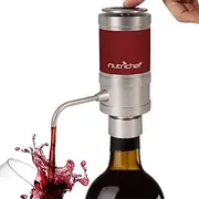 NutriChef Wine Dispenser, Automatic Electric Wine Aerator Pourer w/Metal Decanter Spout for Red and White Wine Small