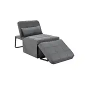 Foret 1-Seater Sofa Bed Lounge Ottoman Adjustable Couch Recliner Light Grey