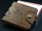 Thin Bifold Credit Card ID Vintage Leather Wallet for Men Billfold Purse Clutch