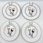 Wine Valley Classics Appetizer Plates "Napa" Collection Glass Cutout Set of 4