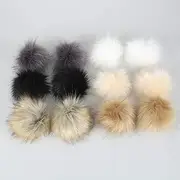 [通用] 12Pcs Faux Fur Pom Pom - DIY Fox Fur Fluffy Pompom Ball for Detachable Knit Hats Bags Keychains Scarves and Shoes Accessories 10CM