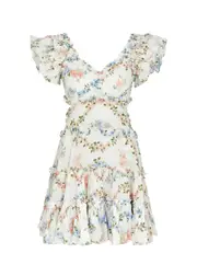 Needle & Thread Dancing Daisies Floral-print Cotton Mini Dress - Multicoloured - 6 (UK6 / XS) 6 (UK6 / XS)